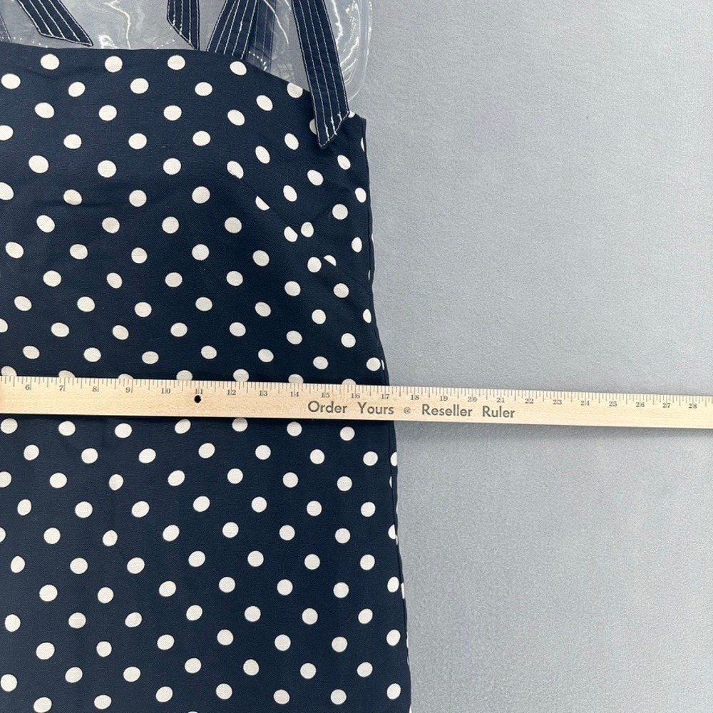 J.Crew Polka Dot Tie-Strap Linen Blend Mini Dress Navy White SZ 2 Retro Preppy - Picture 5 of 8